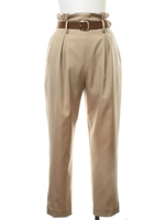 ベルト付きタックロングパンツ/カーキグリーン