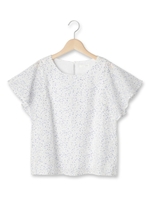 花柄オパールブラウス/サックス(190)