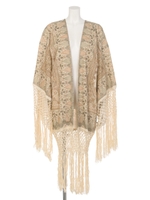 Kalamkariプリント キモノトッパー/ブラック