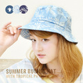 SUMMERプリントバケットハット