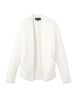 [L]ノーボタンカーディガン/ホワイト(001)