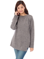 【AZUL ENCANTO】ボートネック長袖ニットプルオーバー/BLK