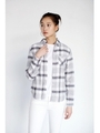 【AZUL by moussy】フェイドチェック長袖シャツ/柄GRY