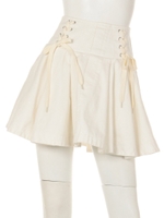 【Auntie Rosa】レースupデニムスカパンツ/WHT