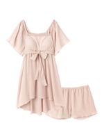 ＰＪ／楊柳パデットワンピセット/ペールブルー