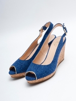 ウェッジカラーシューズ/ネイビー