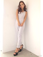 ディープVネックポンチコンビネゾン/ライトグレー