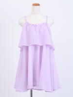 ドットフリルベアワンピース/オレンジ