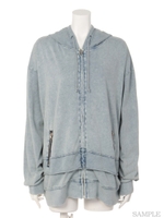 フェイクジップパーカ/サックス