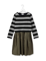 マタニティボーダーセパレートワンピース/ブラック(319)