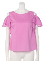 肩あき2WAYラッフルブラウス/パープル