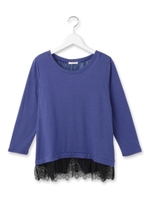 裾レース付きプルオーバー/オフホワイト(003)