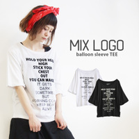 MIX LOGO バルーンスリーブ Tシャツ