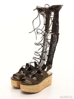 [LILICIOUS]レースアップグラディエーターサンダル/KAHKI