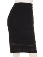 【CASUAL】クロシェニットタイトSK/ブラック