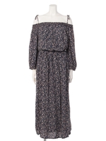 【Lady like】フラワーオフショルコンビネゾン/ネイビー