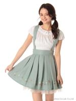 イチゴ刺繍スカート/ブルー