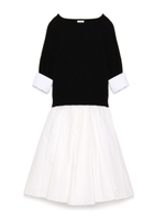 タックプリーツコンビワンピース/NVY