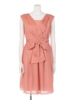 ボイルシャンタンカシュクールドレス/コーラルピンク