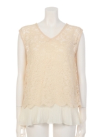 レイヤードレースブラウス/WHITE LT