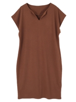 Vネックスリットコクーンワンピ/ミント