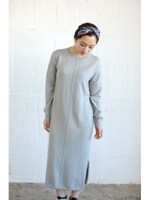 【AZUL by moussy】センター切替長袖ニットワンピース/GRY