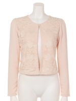 【CHILLE】ノーカラーレースジャケット/IV