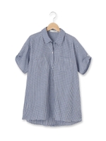 ギンガムスキッパーシャツ/グリーン(222)