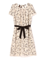 サテン×シフォン２枚重ねワンピース/ネイビー(120)