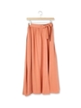 ラップ風スリットマキシスカート/ライトオレンジ(066)