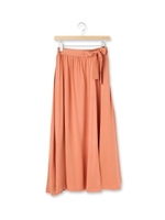 ラップ風スリットマキシスカート/ライトオレンジ(066)