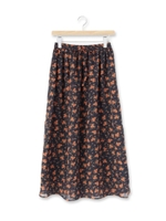 花柄シフォンロングスカート/サンドベージュ(753)