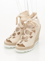 【ISLA BONITA】 LACE UP WEDGE SANDAL/WHITE DK