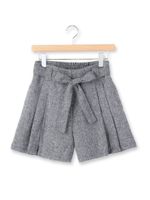 ウエストリボン付きキュロットパンツ/ブルー(092)