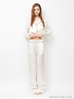 オリジナルシルクロングパンツ/WHITE