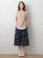 シャツレイヤーノースリニットベスト/ベージュ