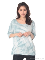 ダブルタイダイリラックスTシャツ/ブルー