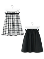 リバーシブルチェックスカート/ホワイト(001)