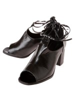 レザー調レースアップサンダル/キャメル