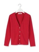 Vネックニットカーディガン/レッド(062)