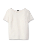 [L]シフォン袖ふくれカットソー/ホワイト(002)