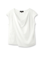 [L]ドレープジョーゼットブラウス/ホワイト系(002)