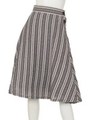 【an another angelus】サイド釦ストライプフレアースカート/BROWN