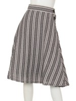 【an another angelus】サイド釦ストライプフレアースカート/BROWN