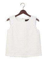 ●JOC ツイード×フリル ノースリーブ プルオーバー/Navy