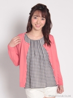 ギンガムE/S　3/ピンク