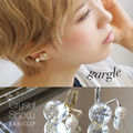クリスタルスノー ツイスト イヤリング［片耳］