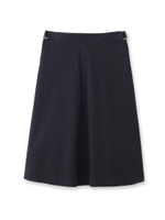 コットン混Aラインスカート/ブルー系(094)