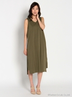 サイドスリットカットワンピ/シロ