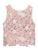 サテンレーストップス/PNK